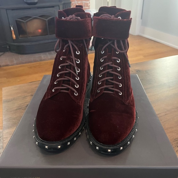 Vince Camuto Velvet Combat Boots - Picture 2 of 3